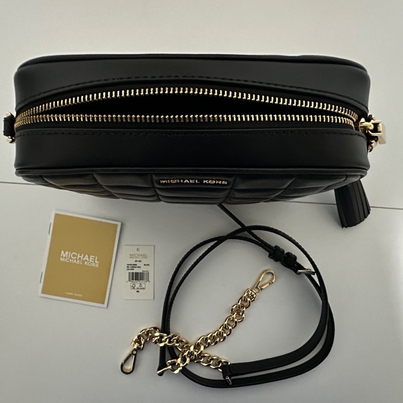 MICHAEL MICHAEL KORS Jet Set Medium Quilted Leather Crossbody Bag, Black - Picture 4 of 16